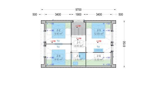 Sommerhus med hems ASTRID 120 m² (44 mm + træbeklædning)