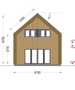 Sommerhus med hems ASTRID 120 m² (44 mm + træbeklædning)