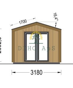 Haveskur EMMY 15 m² (34 mm + træbeklædning)