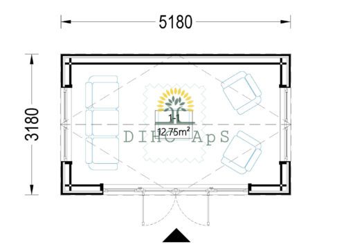 Haveskur EMMY 15 m² (34 mm + træbeklædning)