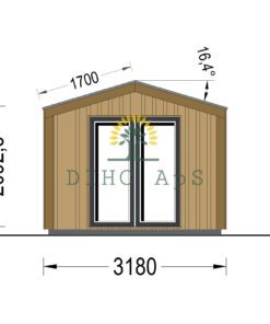 Haveskur EMMY 15 m² (34 mm + træbeklædning)