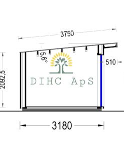 Haveskur EVELIN 12 m² (34 mm + træbeklædning)