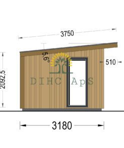 Haveskur EVELIN 12 m² (34 mm + træbeklædning)