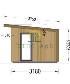 Haveskur EVELIN 12 m² (34 mm + træbeklædning)