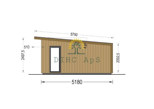 Havehuse EVELIN 25 m² (34 mm + træbeklædning)