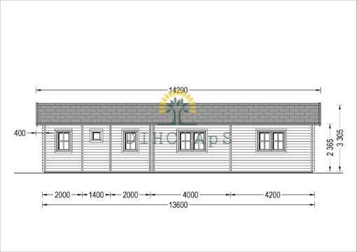 Bjælkehytter JULIA (44+44 mm), 103 m²