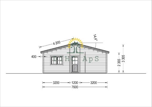 Bjælkehytter JULIA (44+44 mm), 103 m²