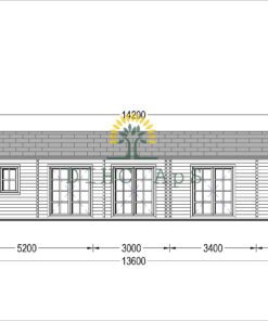 Bjælkehytter JULIA (44+44 mm), 103 m²