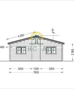 Bjælkehytter JULIA (44+44 mm), 103 m²