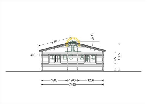 Bjælkehytter JULIA (44+44 mm), 103 m²