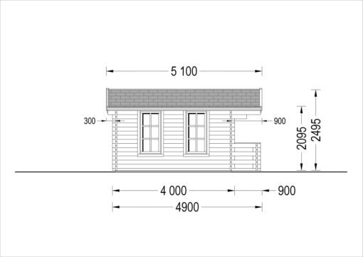 Havehuse KING (44 mm), 4×5 m, 20 m²