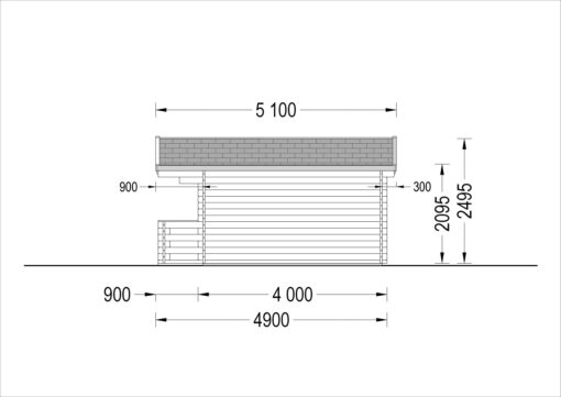 Havehuse KING (44 mm), 4×5 m, 20 m²