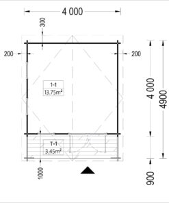 Havehuse KING (44 mm), 4×5 m, 20 m²