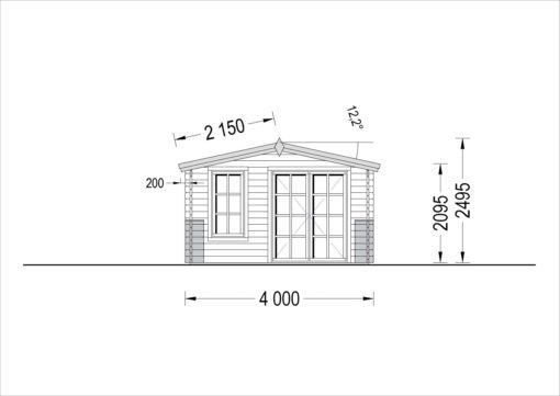 Havehuse KING (44 mm), 4×5 m, 20 m²