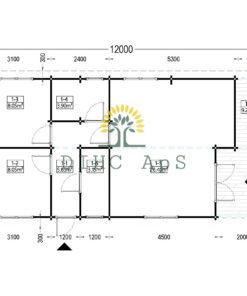 Sommerhus LINCOLN (66 mm), 6×12 m, 72 m²