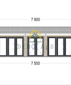 Havehuse MARION (44 mm), 7.5×4 m, 30 m²