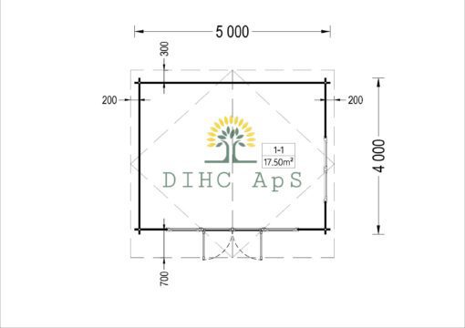 Havehuse MARTA (44 mm), 5×4 m, 20 m²