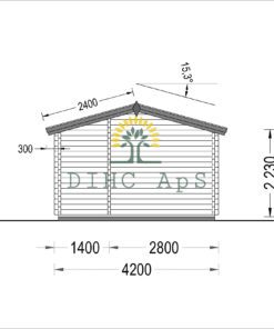 Havehuse MAX (44 mm), 4.2×7.5 m, 32 m²