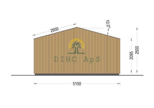 Havehuse PIA 15 m² (34 mm + 19 mm træbeklædning)