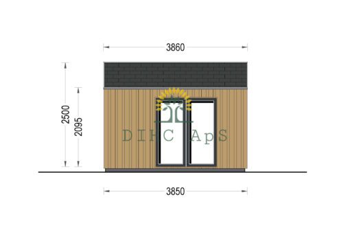 Havehuse PIA 15 m² (34 mm + 19 mm træbeklædning)