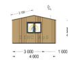 Havehuse TINA 16.5 m², 5.5×4 m, (34 mm + træbeklædning) 