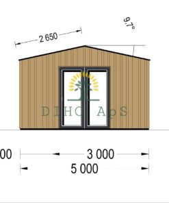 Havehuse TINA 22 m², 5.5×5 m, (34 mm + træbeklædning)