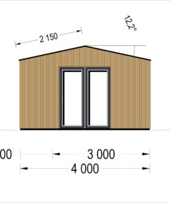 Havehuse TINA 20 m², 7×4 m (34 mm + træbeklædning)