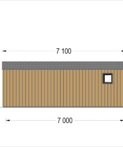 Havehuse TINA 20 m², 7×4 m (34 mm + træbeklædning)