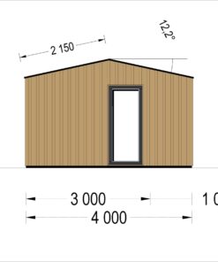 Havehuse TINA 20 m², 7×4 m (34 mm + træbeklædning)