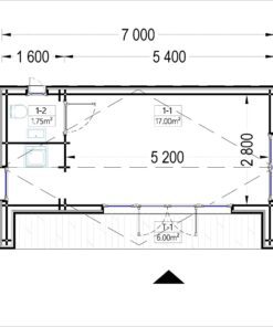 Havehuse TINA 20 m², 7×4 m (34 mm + træbeklædning)