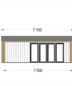 Havehuse TINA 20 m², 7×4 m (34 mm + træbeklædning)