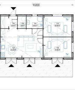 Sommerhus SELENE 63 m² (44 mm + træbeklædning)