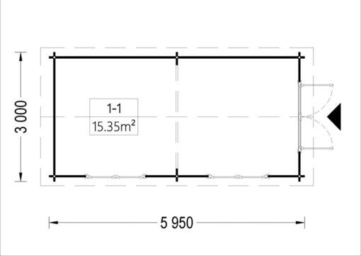 Havehuse STRONGHOLD (44 mm), 3×6 m