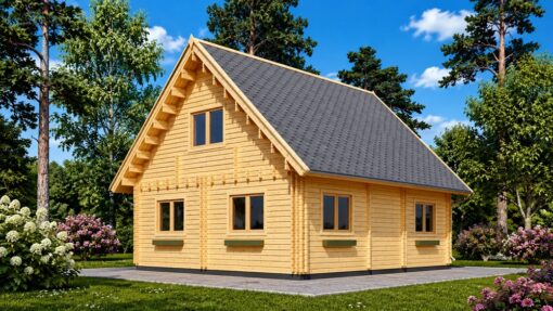 Træhus i 2 etager 80 m² – DORIS med 44+44 mm vægge