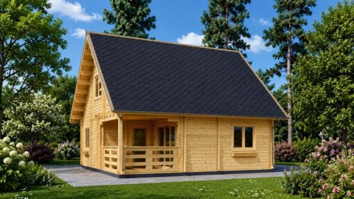 Træhus i 2 etager 80 m² – DORIS med 44+44 mm vægge
