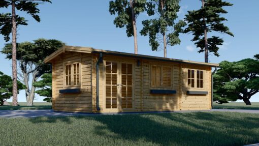 Havehus Nora 24 m² (7 m x 3.5 m), 44 mm