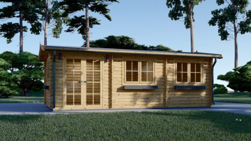 Havehus Nora 24 m² (7 m x 3.5 m), 44 mm