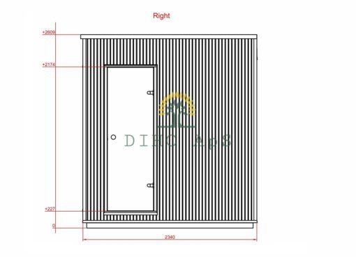 Luksus sauna 2.3 m x 2.3