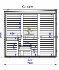 Øko sauna 2.4 m x 2.4 m