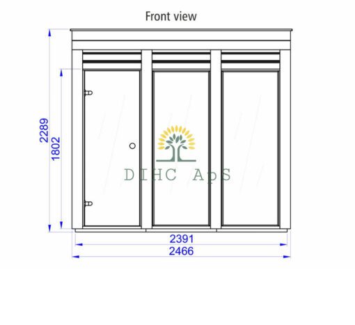 Øko sauna 2.4 m x 2.4 m