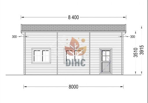 Garage til Campingvogn (44 mm), 4×8 m, 32 m²