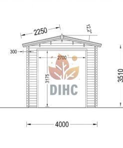 Garage til Campingvogn (44 mm), 4×8 m, 32 m²