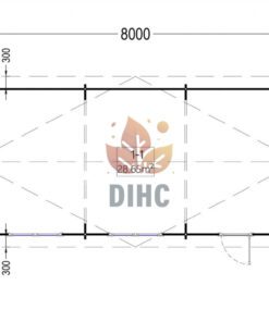 Garage til Campingvogn (44 mm), 4×8 m, 32 m²