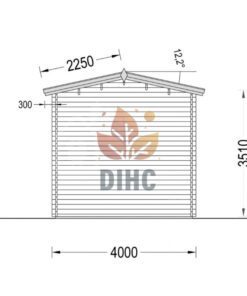 Garage til Campingvogn (44 mm), 4×8 m, 32 m²