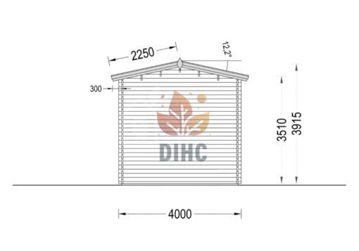 Garage til Campingvogn (44 mm), 4×8 m, 32 m²