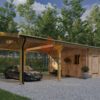 Garage med carport 53m²