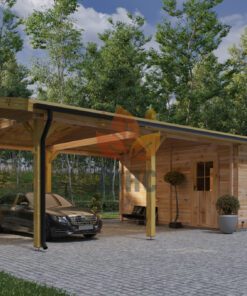 Garage med carport 53m²