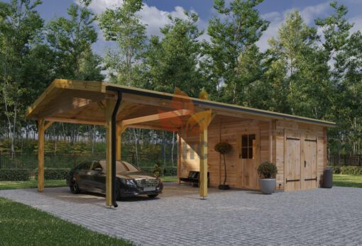 Garage med carport 53m²