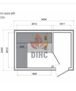 Luksus sauna 2.3m x 3.4m