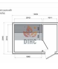 Luksus sauna 2.3m x 3.4m